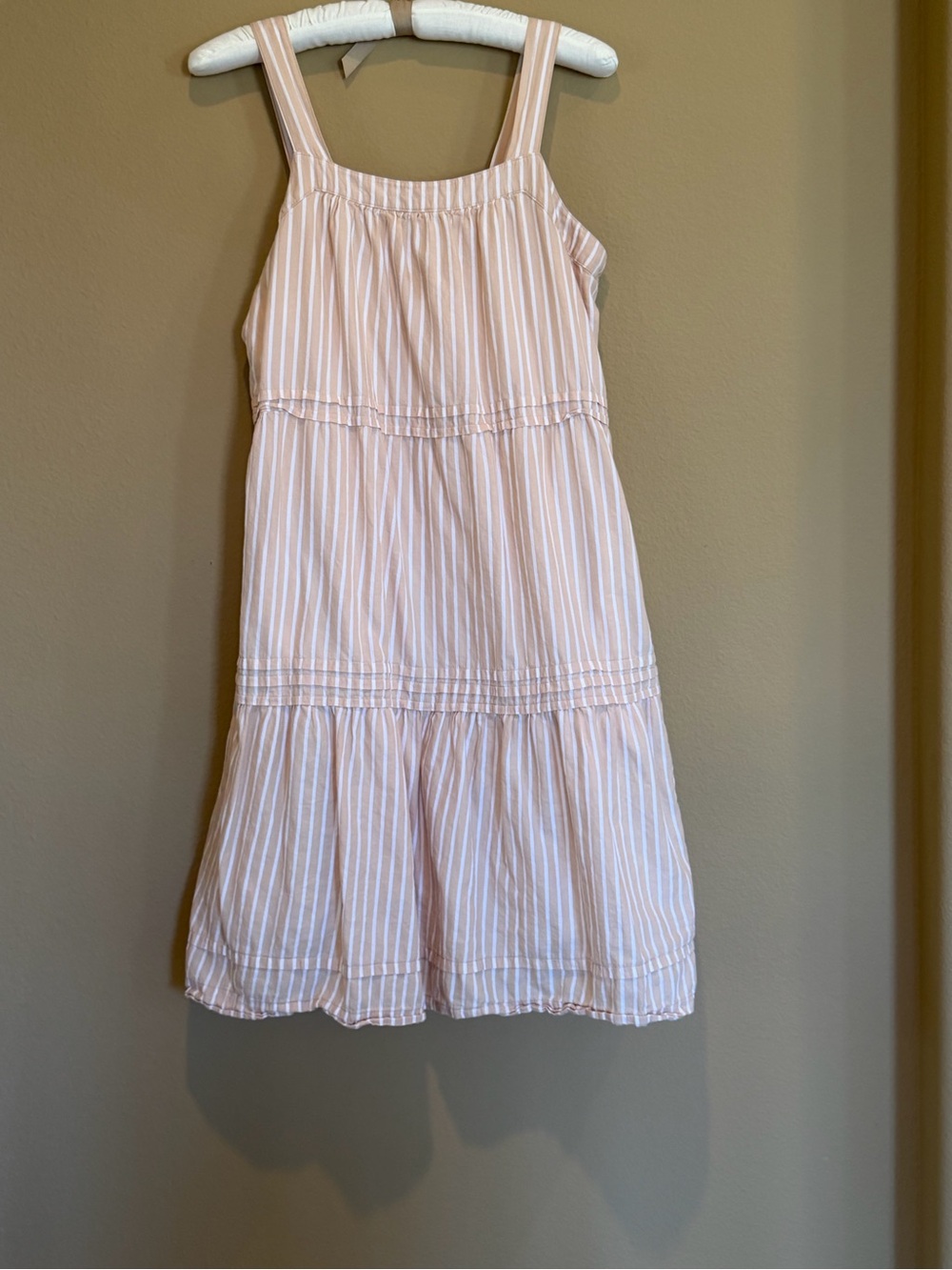 Pact Women’s Tan Stripe Sleeveless Summer Dress